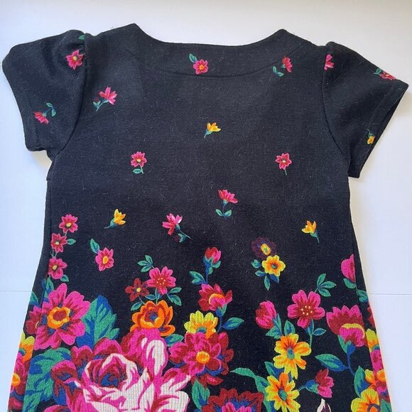 Yumi Kim Mini Dress Wool  Blend Mexican Floral Colorful Crochet Applique Sz S/M - Picture 10 of 11